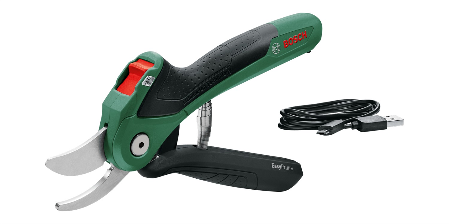 Bosch EasyPrune Cesoia da Potatura Elettrica con Batteria Li-Ion 3.6V, Tecnologia Power Assist, Fino a 25 mm di Spessore, 450 Tagli per Ricarica