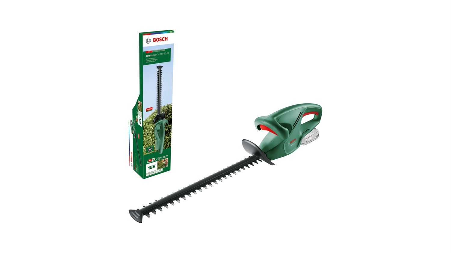 Bosch EasyHedgeCut 18V-52-13 - Tagliasiepi a batteria 18V, Lama 52 cm, Peso 2,8 kg, Sistema Anti-Blocking