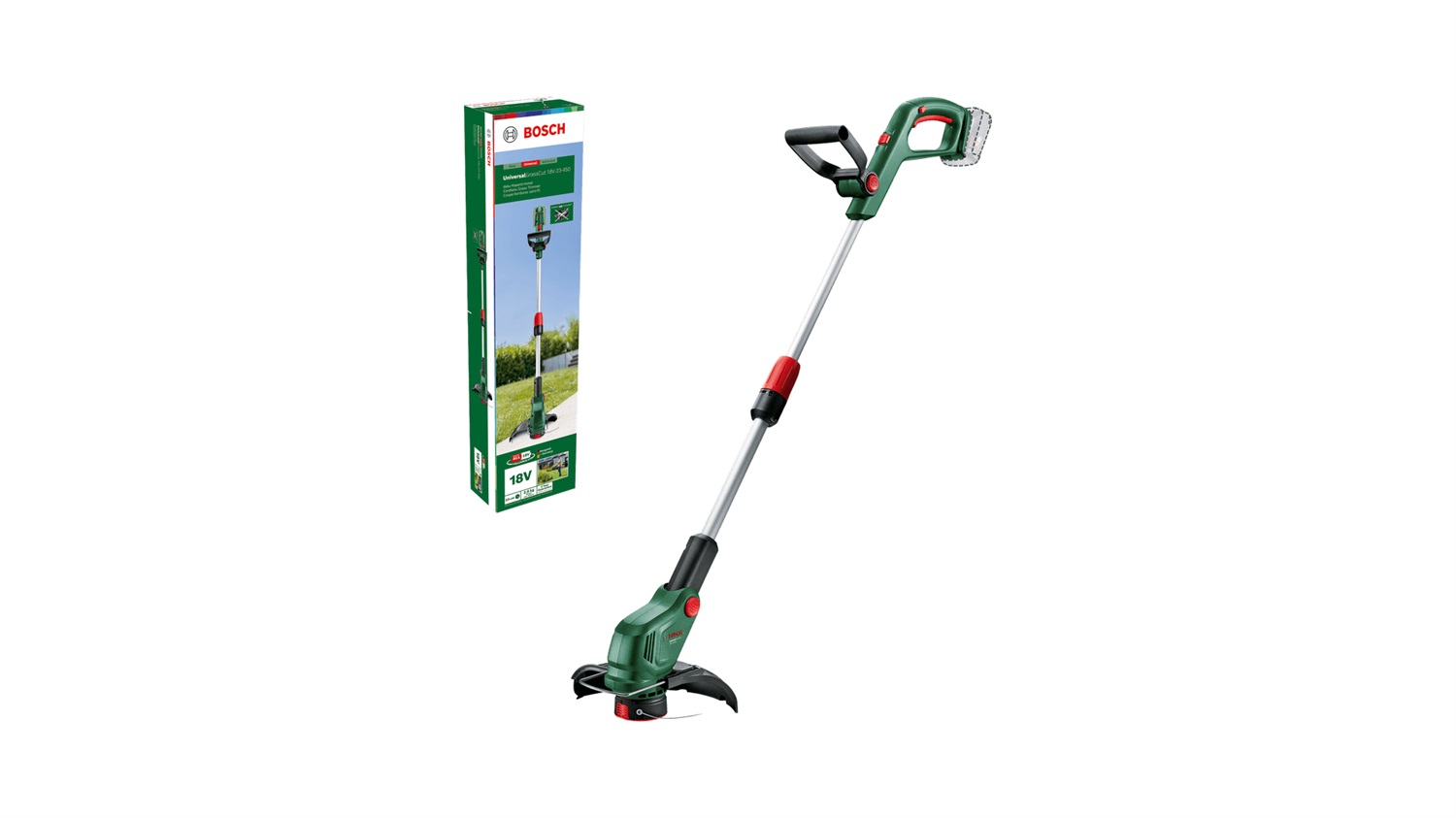 Bosch UniversalGrassCut 18V-23-450 - Tagliabordi a batteria 18V con impugnatura singola e regolazione telescopica