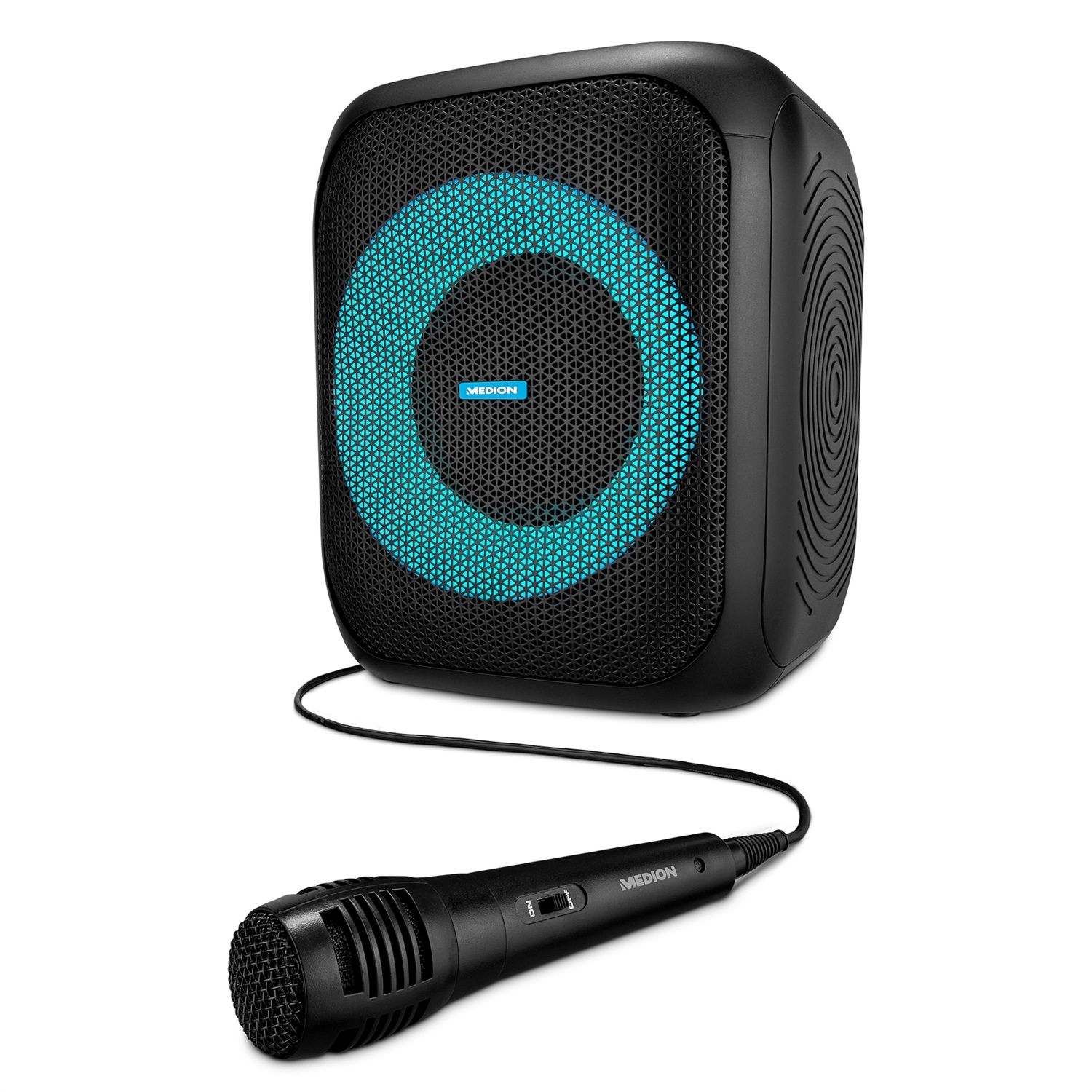 MEDION Altoparlante Bluetooth Portatile S61991 con Microfono, USB, AUX-in e Effetti LED per Feste