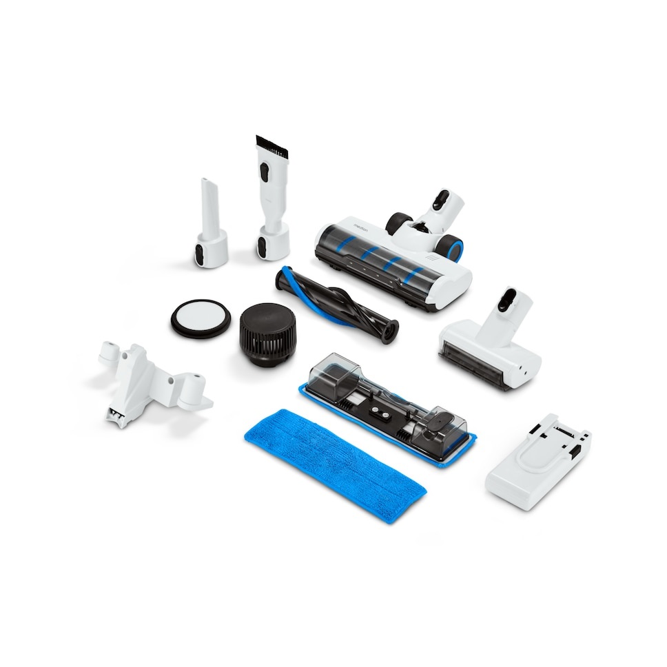 MEDION P350 Aspirapolvere senza filo 2 in 1, Nero e Bianco, Senza sacchetto, Potenza 350W, Filtro HEPA H13