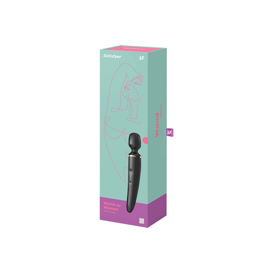 Satisfyer Wand-er Woman Vibratore a Bacchetta Ambidestro con 50 Modalità di Vibrazione - Massaggiatore Silenzioso per Tutto il Corpo