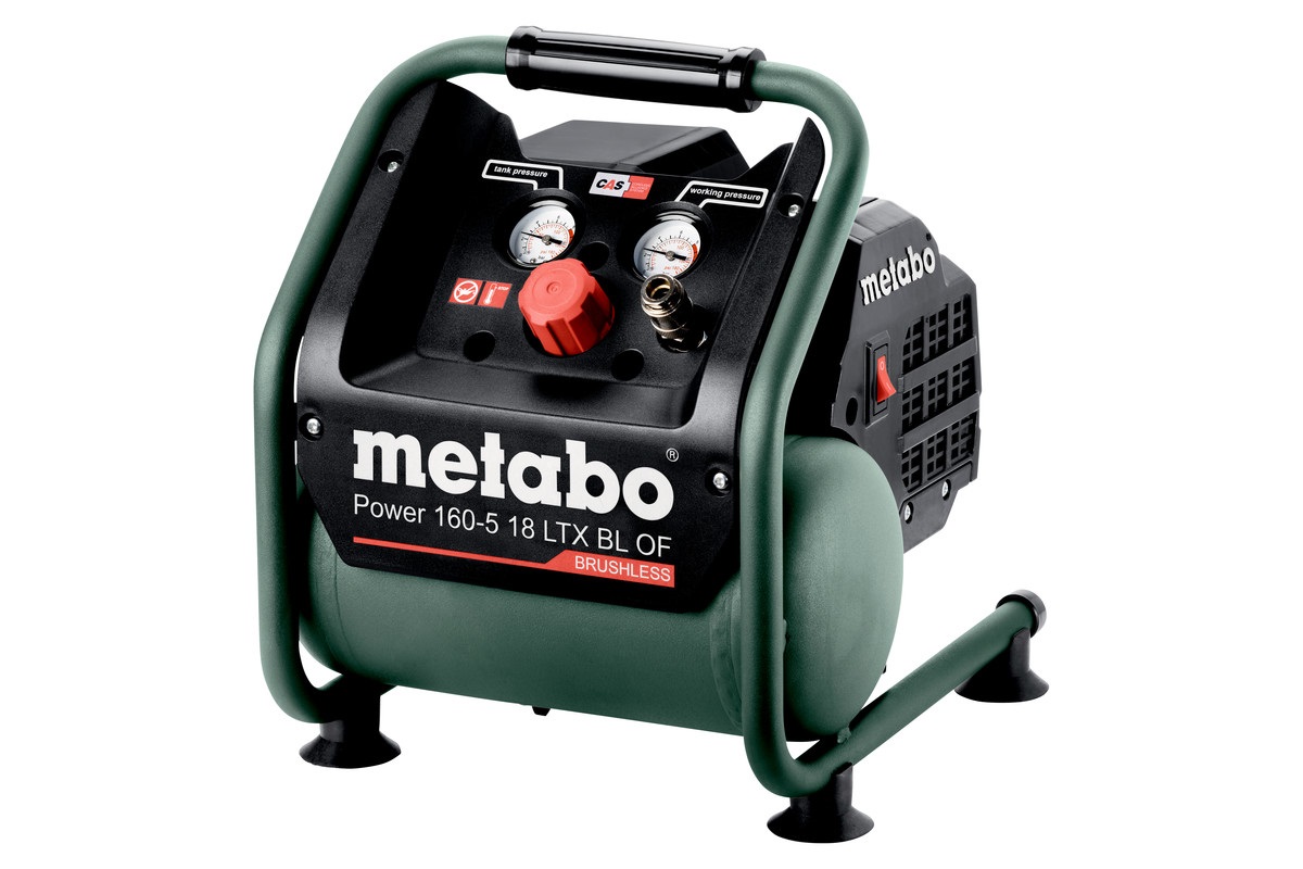 Metabo Compressore a Batteria Power 160-5 18 LTX BL OF - 5L, 8 Bar, Verde/Nero