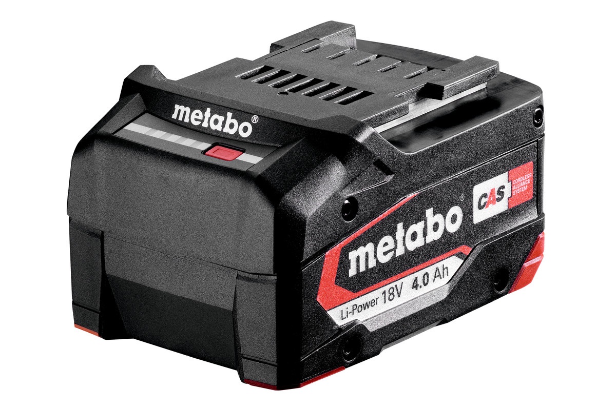 Metabo Batteria Li-Power 18V 4,0 Ah - Tecnologia AIR COOLED, Compatibile con Utensili Portatili
