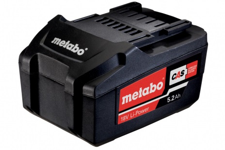 Metabo Batteria Li-Power 18V 5,2Ah - Mod. 625028000 con Tecnologia AIR COOLED e Monitoraggio Elettronico