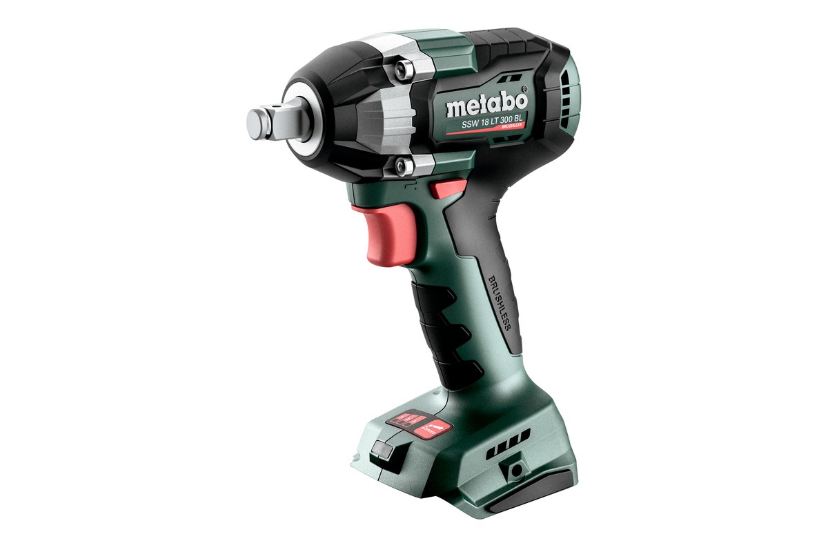 Metabo SSW 18 LT 300 BL - Avvitatore a Massa Battente a Batteria, 300 Nm, Motore Brushless, Luce di Lavoro Integrata