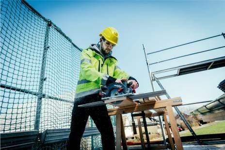 Metabo KS 18 LTX 57 BL - Sega circolare a batteria 18V con motore brushless, diametro lama 16,5 cm, profondità di taglio 5,7 cm, 5000 Giri/min, colori Nero, Verde, Metallico, Rosso