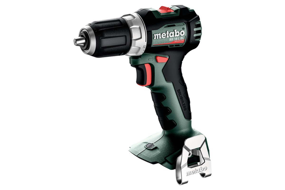 Metabo BS 18 L BL - Trapano avvitatore a batteria 18 V Li-Ion brushless, design compatto con luce LED e gancio per cintura