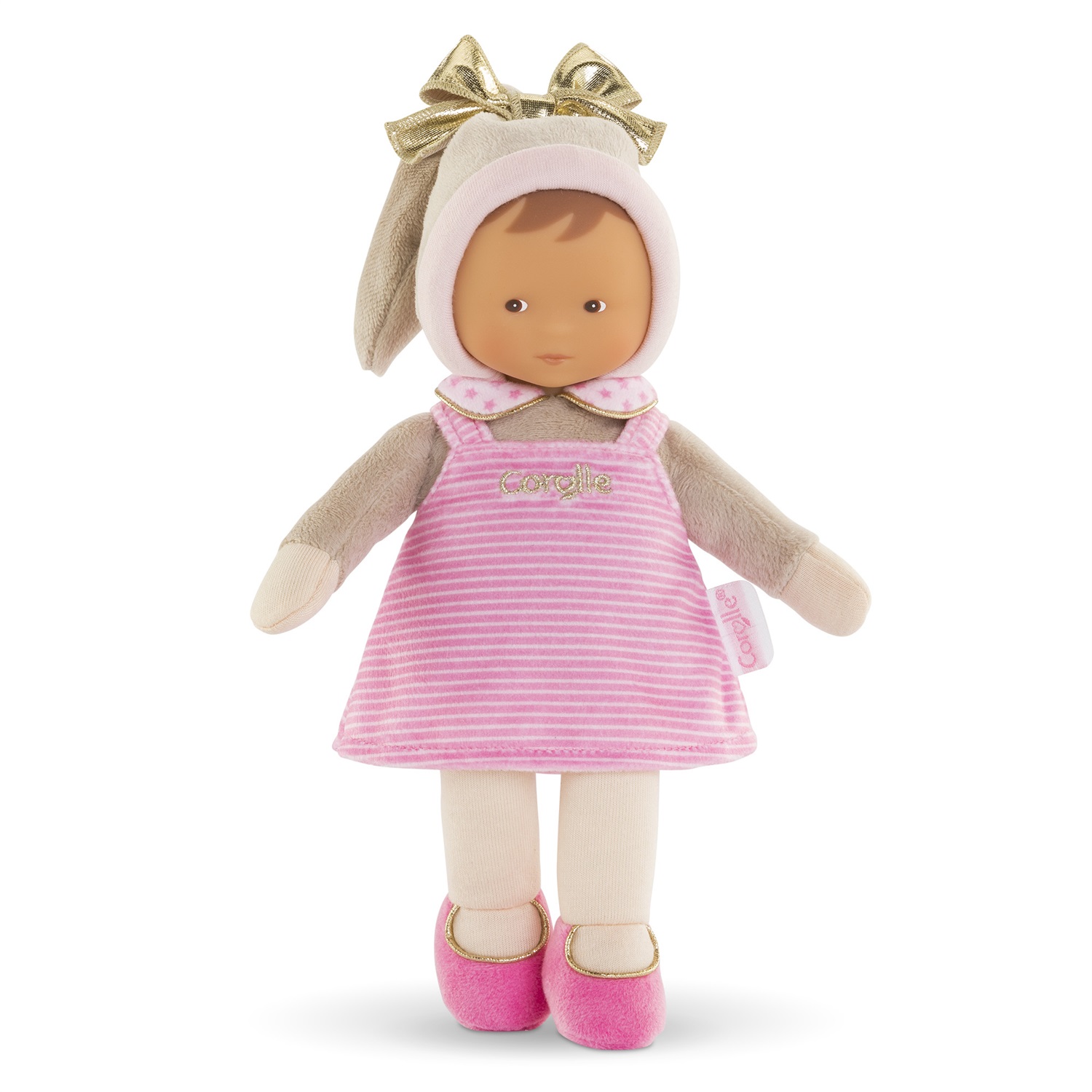 Corolle Doudou Miss Striped Reves d'Étoiles - Bambola 25cm Ultra Morbida con Viso in Vinile e Profumo di Vaniglia