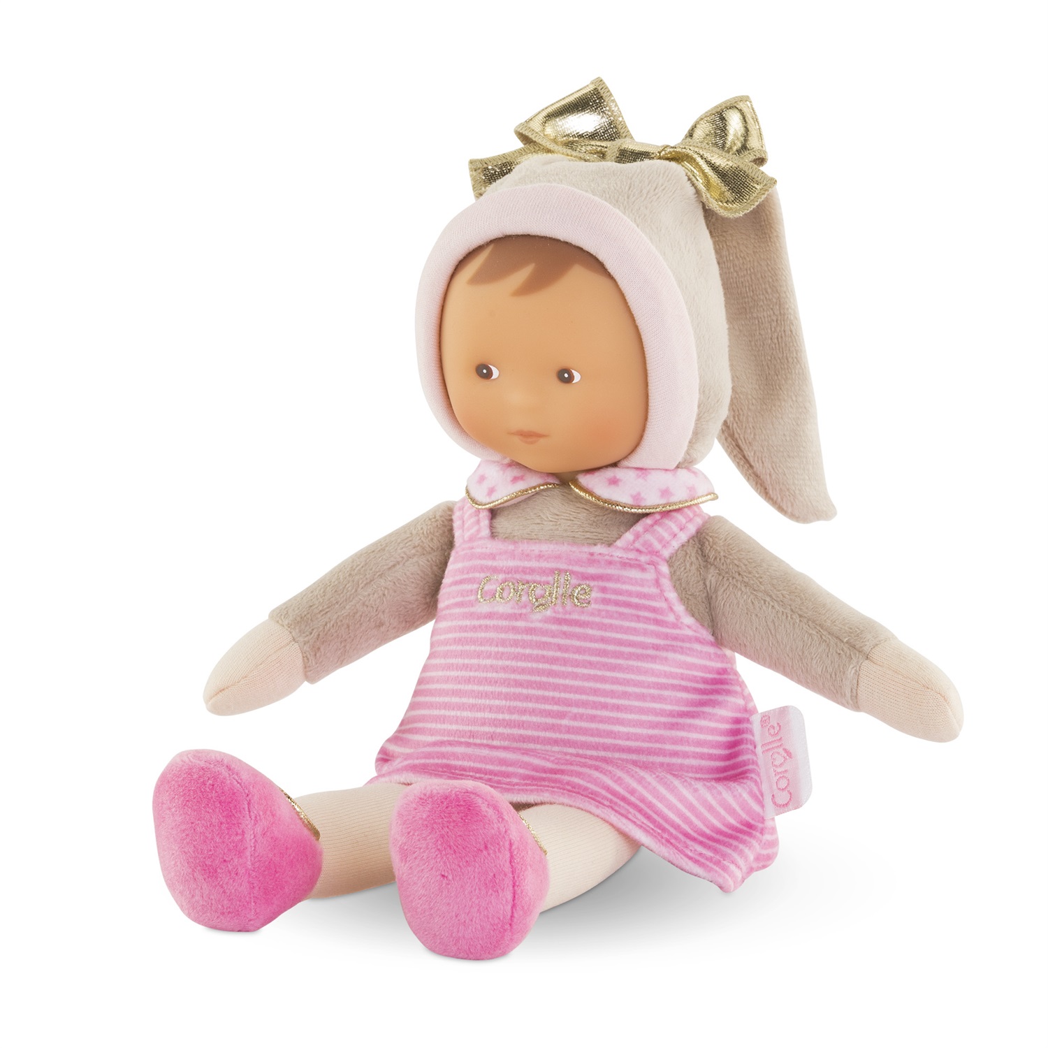 Corolle Doudou Miss Striped Reves d'Étoiles - Bambola 25cm Ultra Morbida con Viso in Vinile e Profumo di Vaniglia