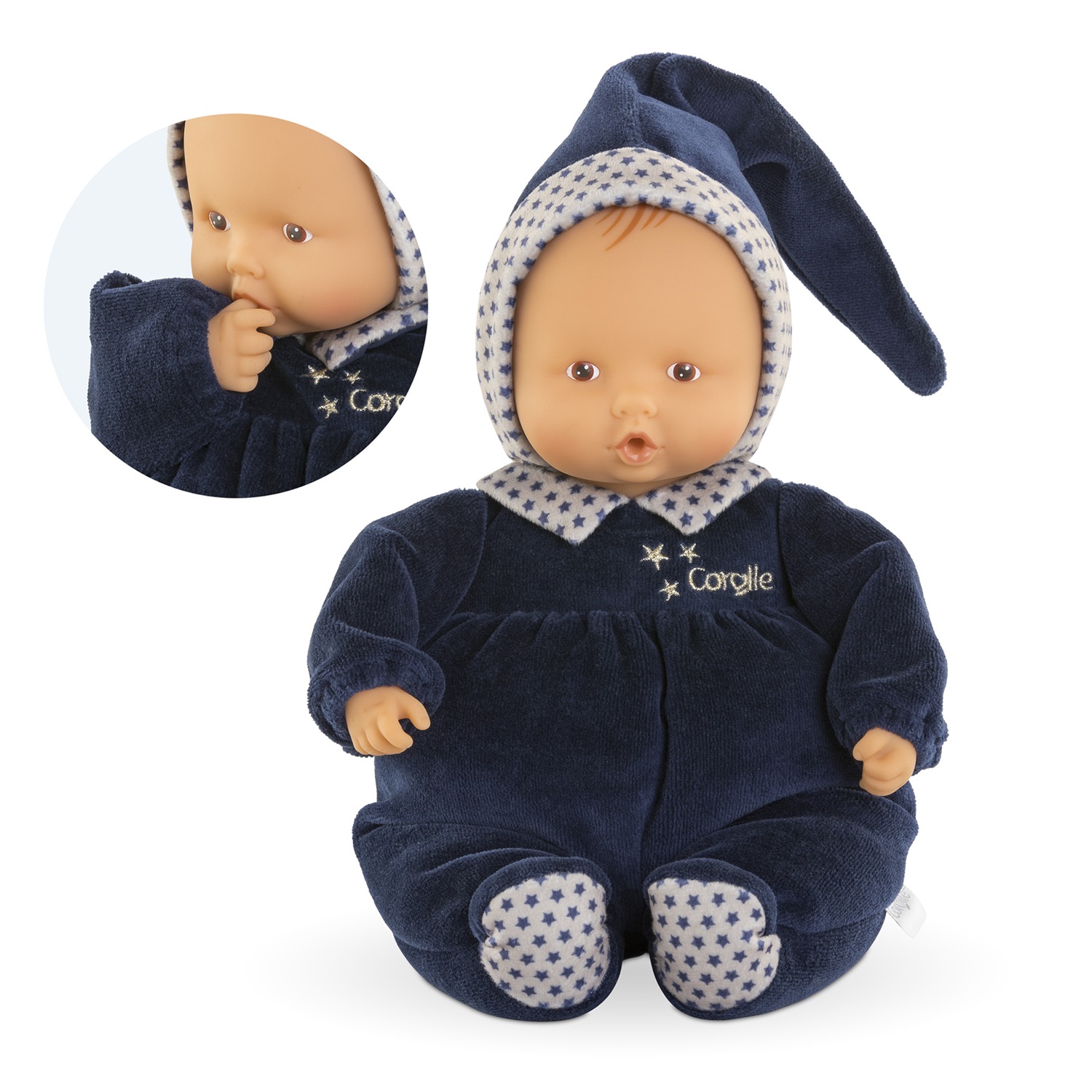 Corolle Mon Doudou Babipouce Blue Starry Dreams - Bambola Peluche 28cm per Neonati