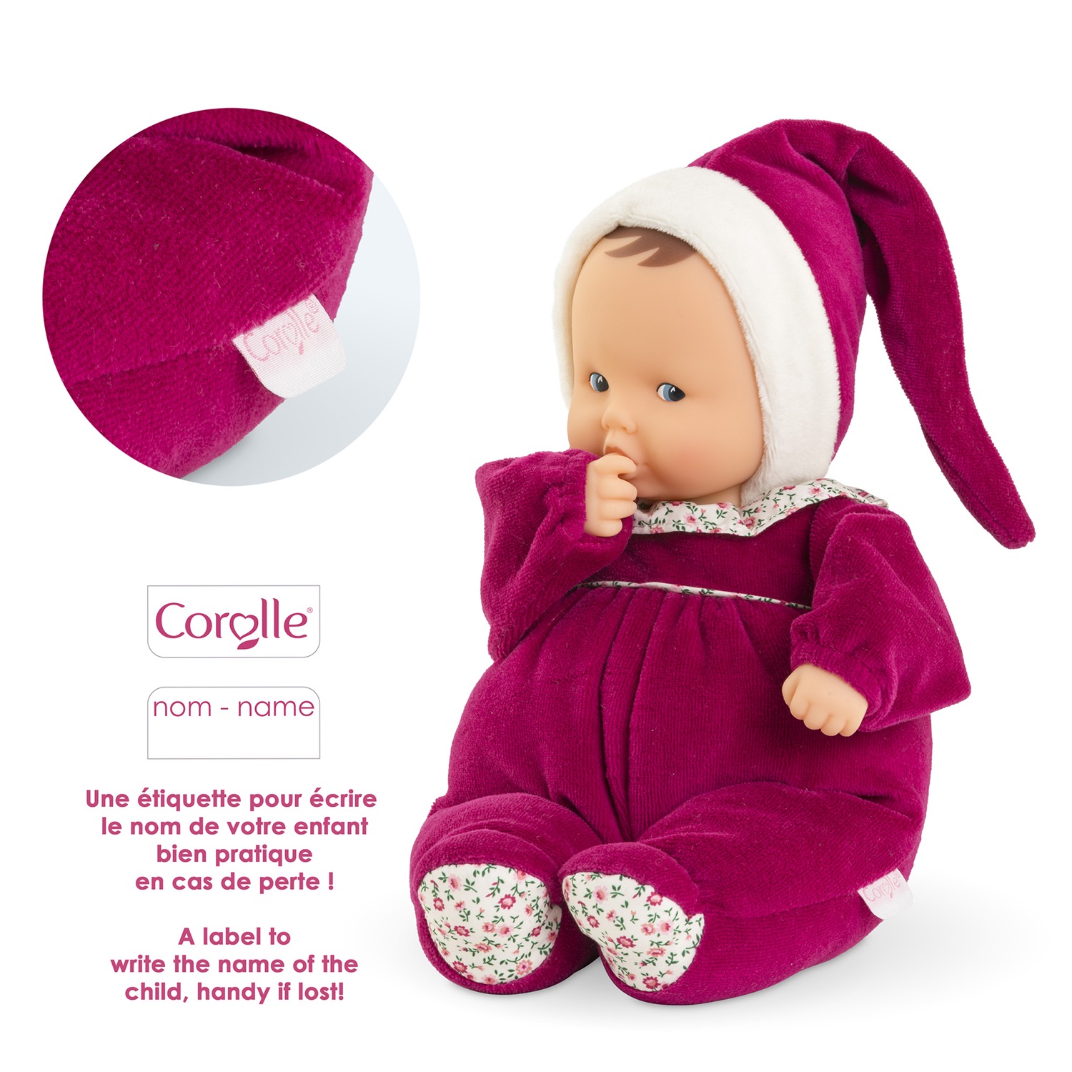 Corolle Babipouce Rosa Grenadina - Doudou Morbido da 28 cm per Neonati
