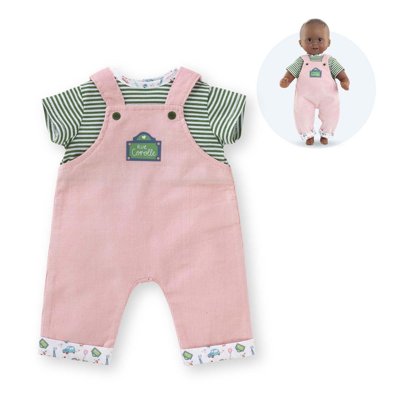 Corolle Maglietta e Salopette Parigi - Outfit Casual per Bambole da 30 cm, dai 18 Mesi