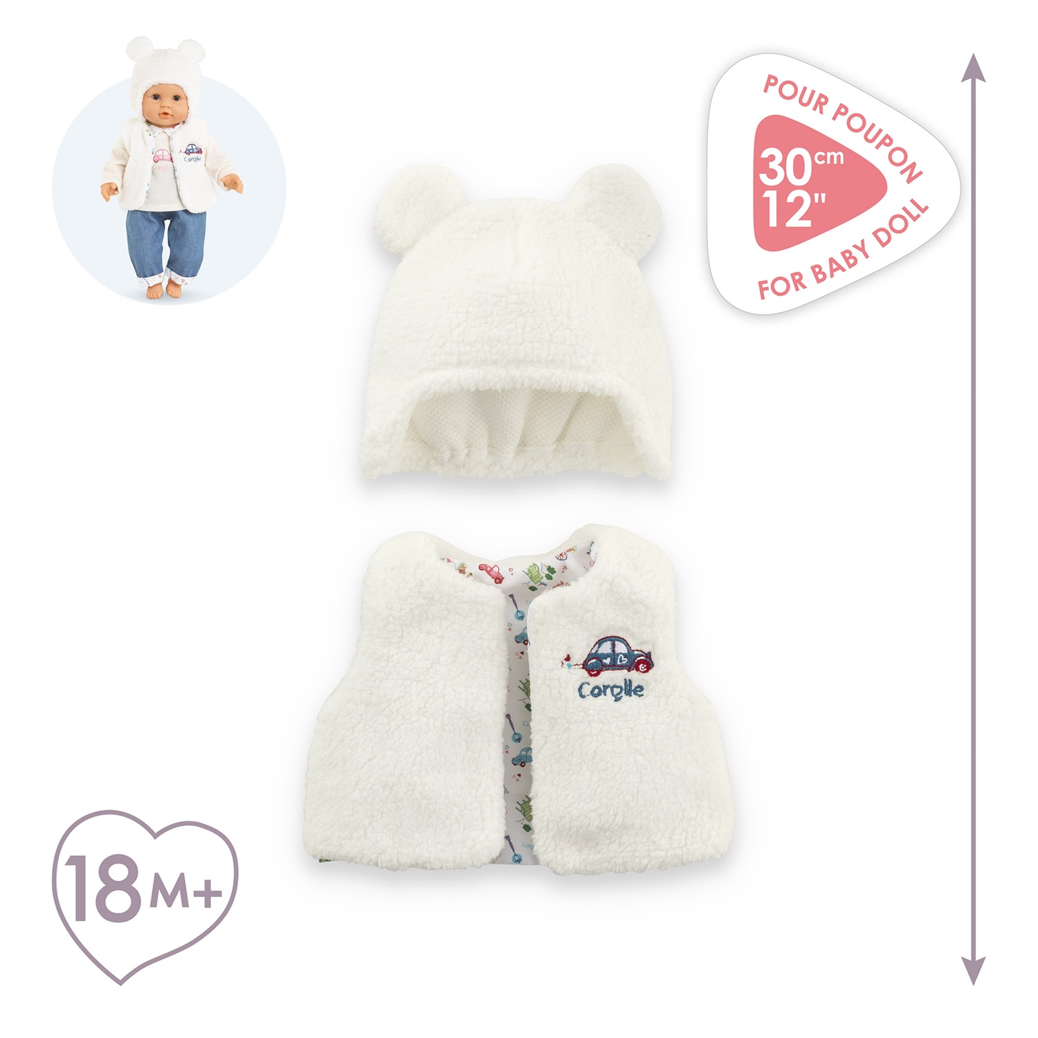 Corolle Completino Invernale 30 cm per Poupon - Collezione Insieme Inverno, un Weekend a Parigi