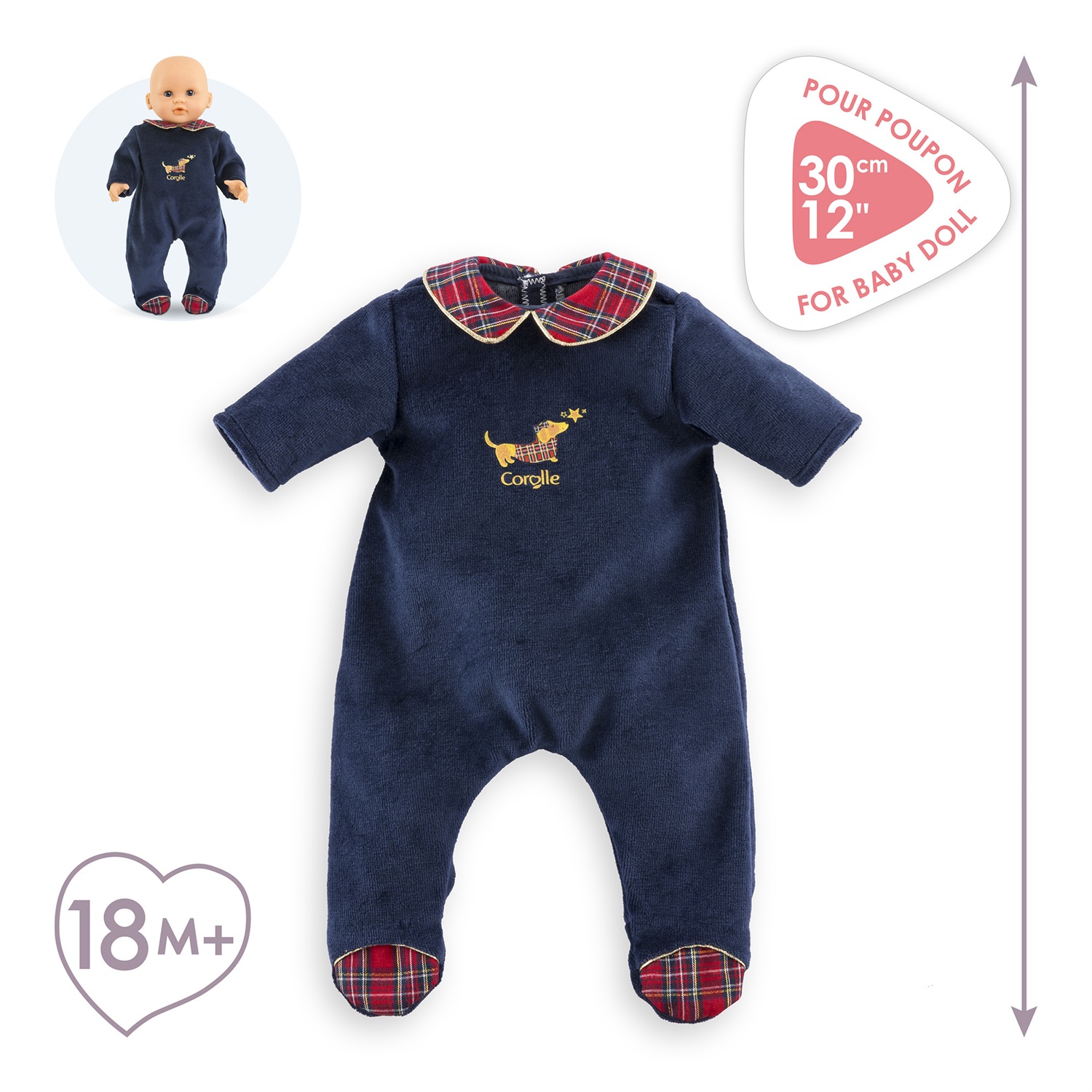 Corolle - Pigiama Corolla in Feste per Bambola 30 cm, dai 18 Mesi