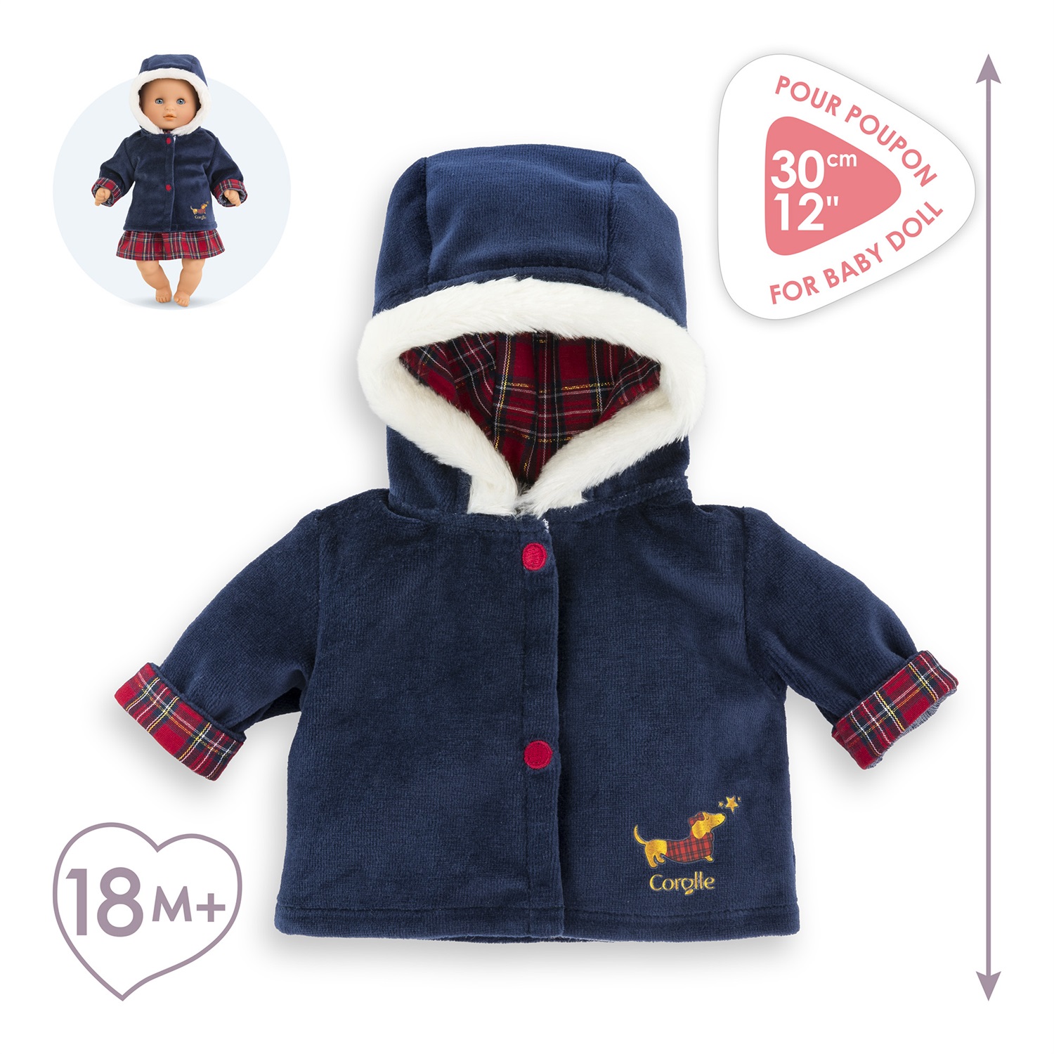 Corolle Mon Premier Poupon - Cappotto per Bambole da 30 cm, per Bambini dai 18 Mesi