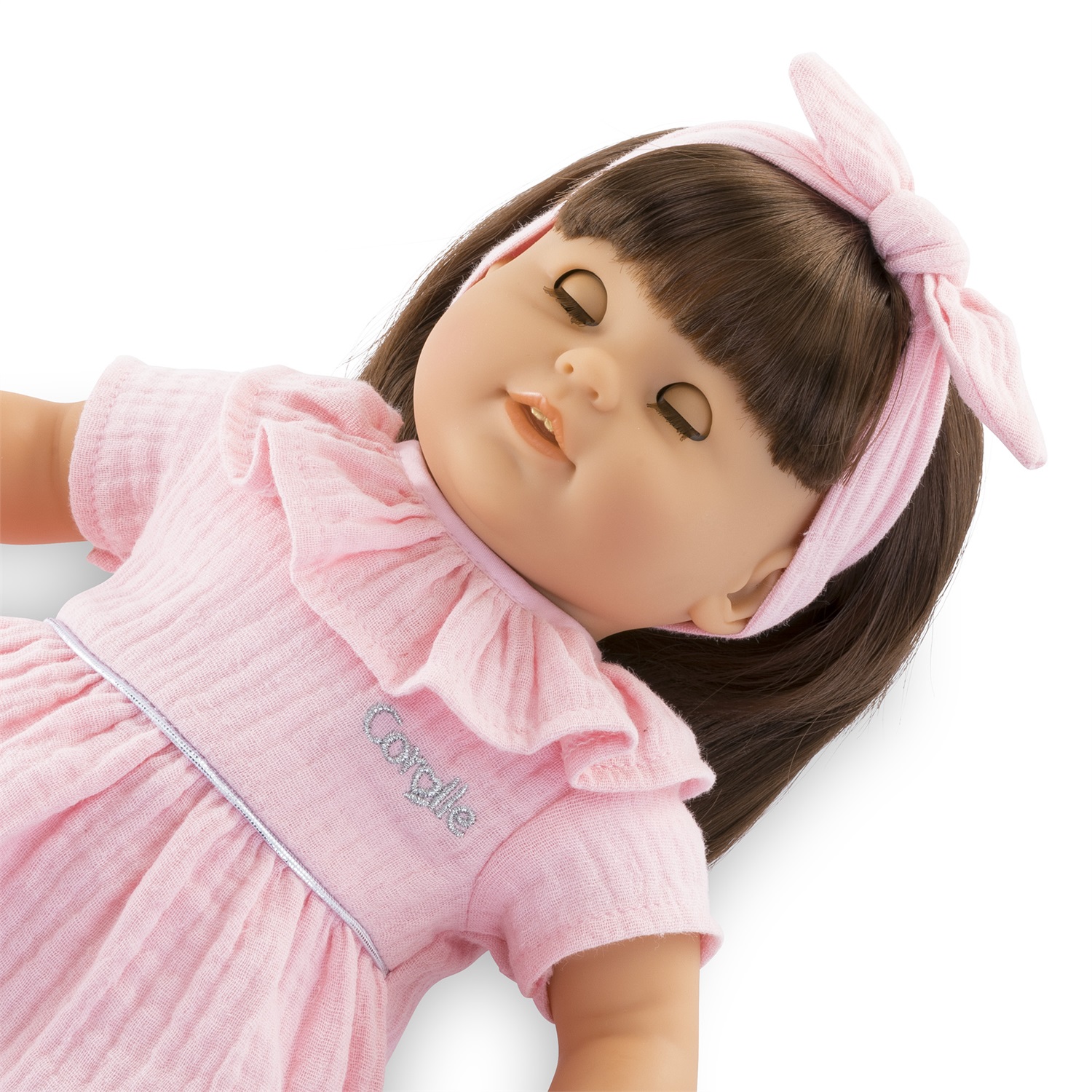Corolle Mon Grand Poupon Julie Bambola 36 cm Rosa - Poupée Realista in Vinile con Occhi Dormienti, da 3 Anni