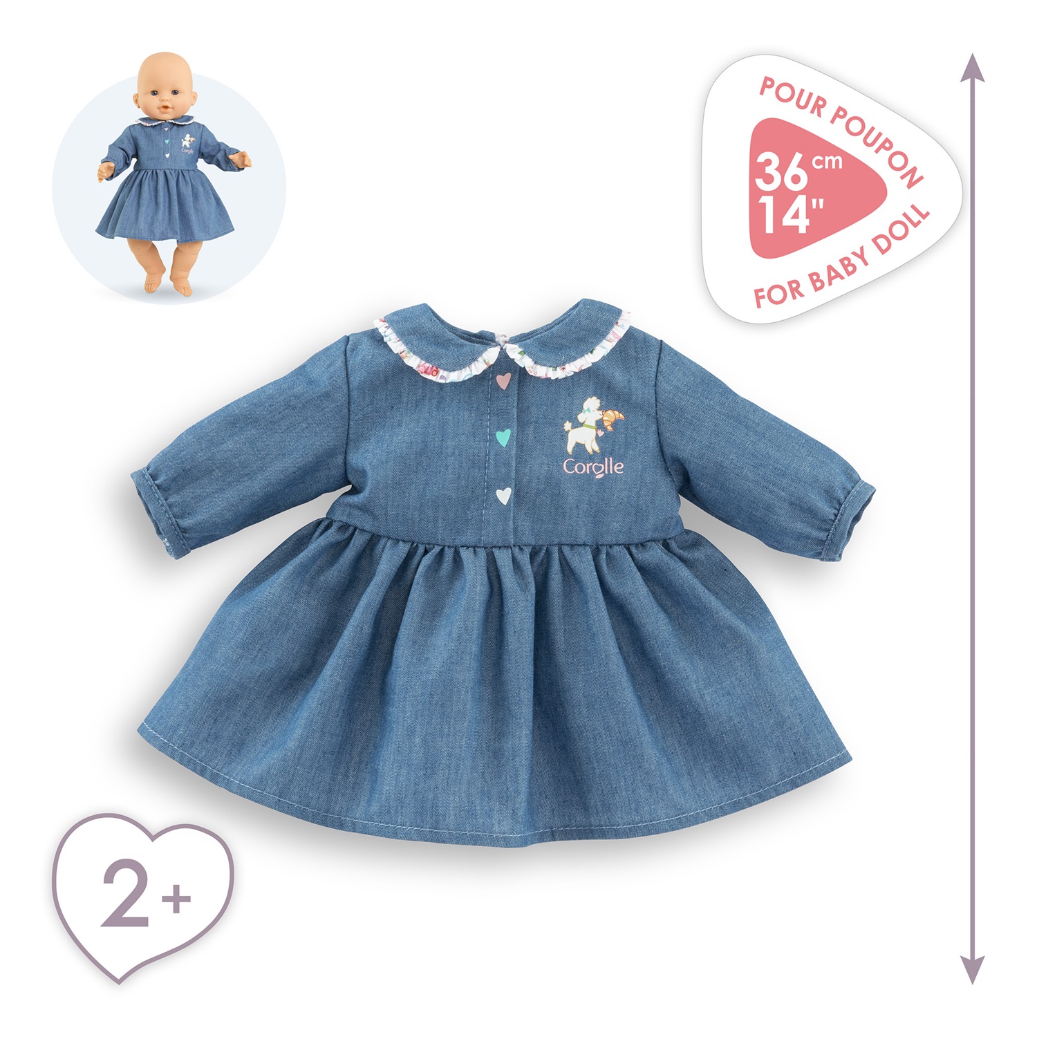 Corolle Abito Un Weekend a Parigi per Poupée 36 cm - Indumento per Bambole da 2 Anni