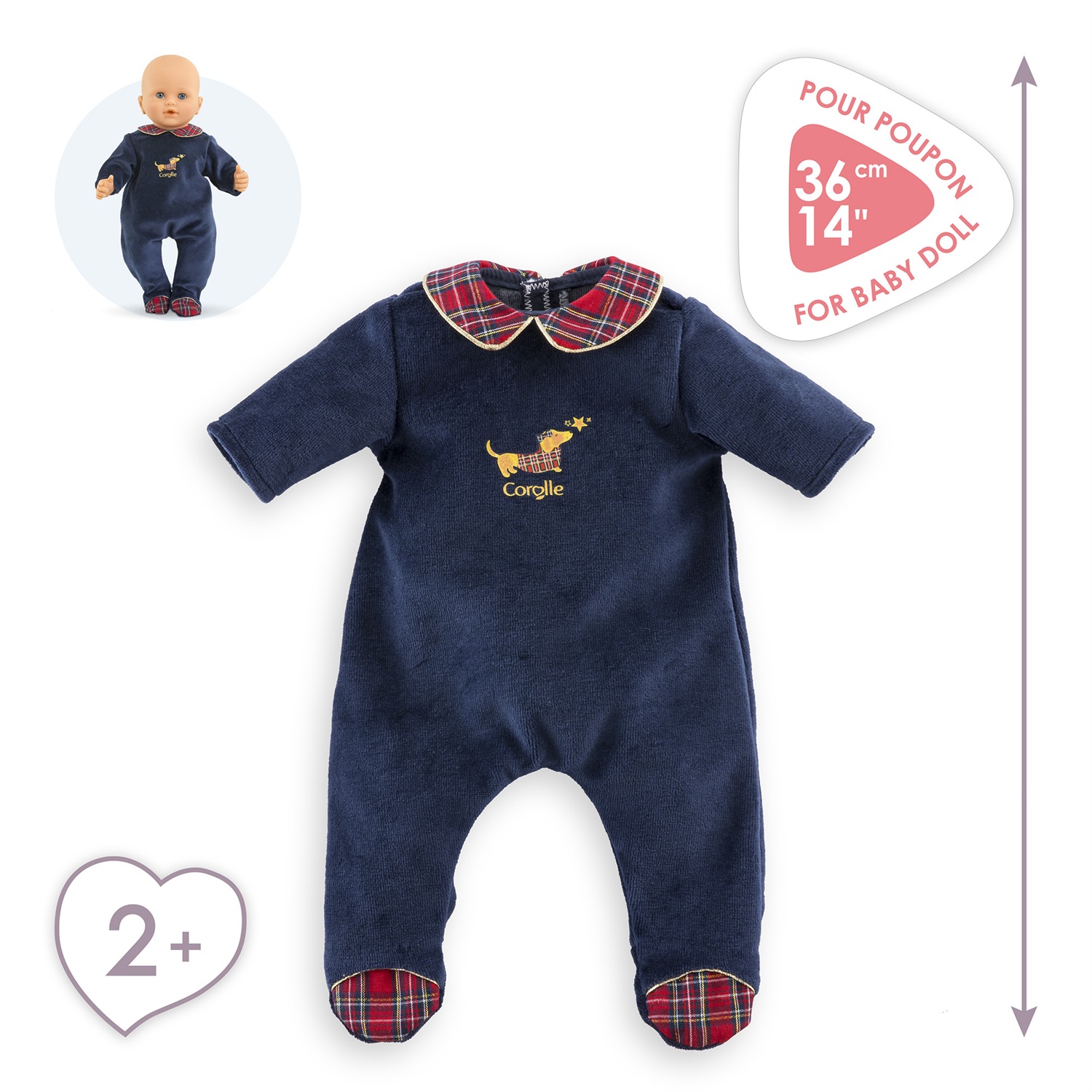 Corolle Pigiama Corolla in Festa per Poupon 36 cm - Indumento per Bambole dai 2 Anni