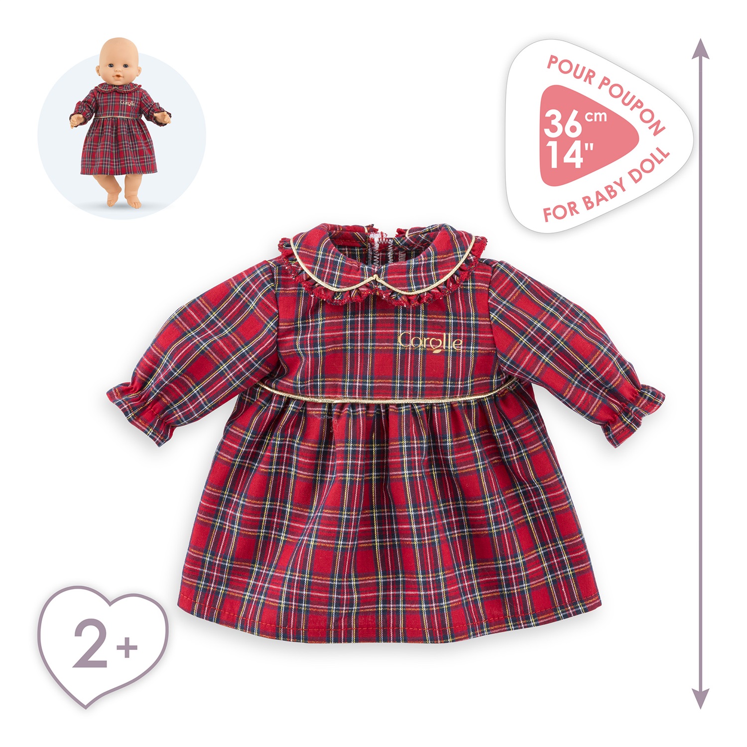 Corolle Abito per Poupon 36 cm - Vestito Elegante per Feste, Età 2