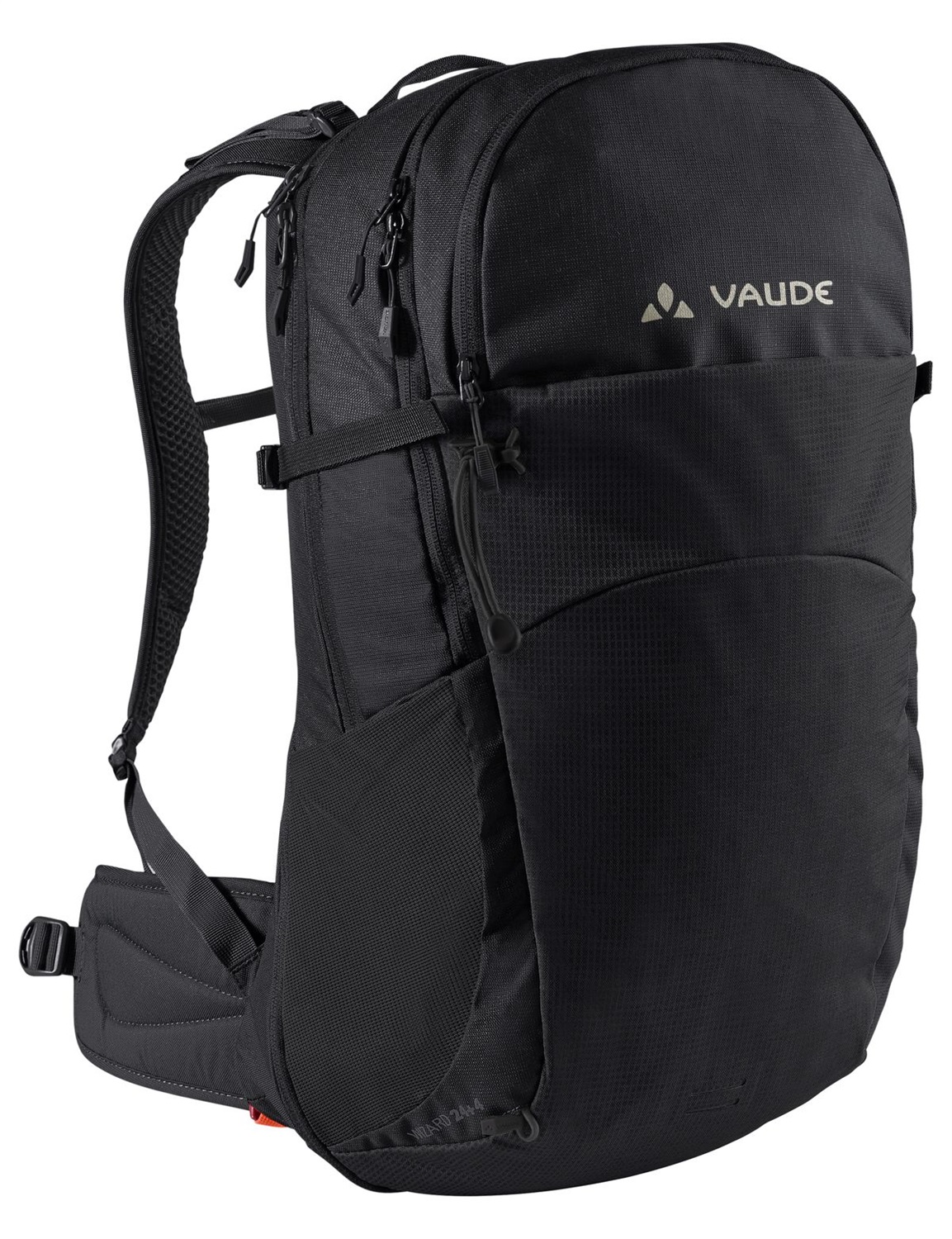 VAUDE Wizard 24 4 Zaino da Escursionismo Nero (28 l) con Sistema di Sospensione Aeroflex e Parapioggia