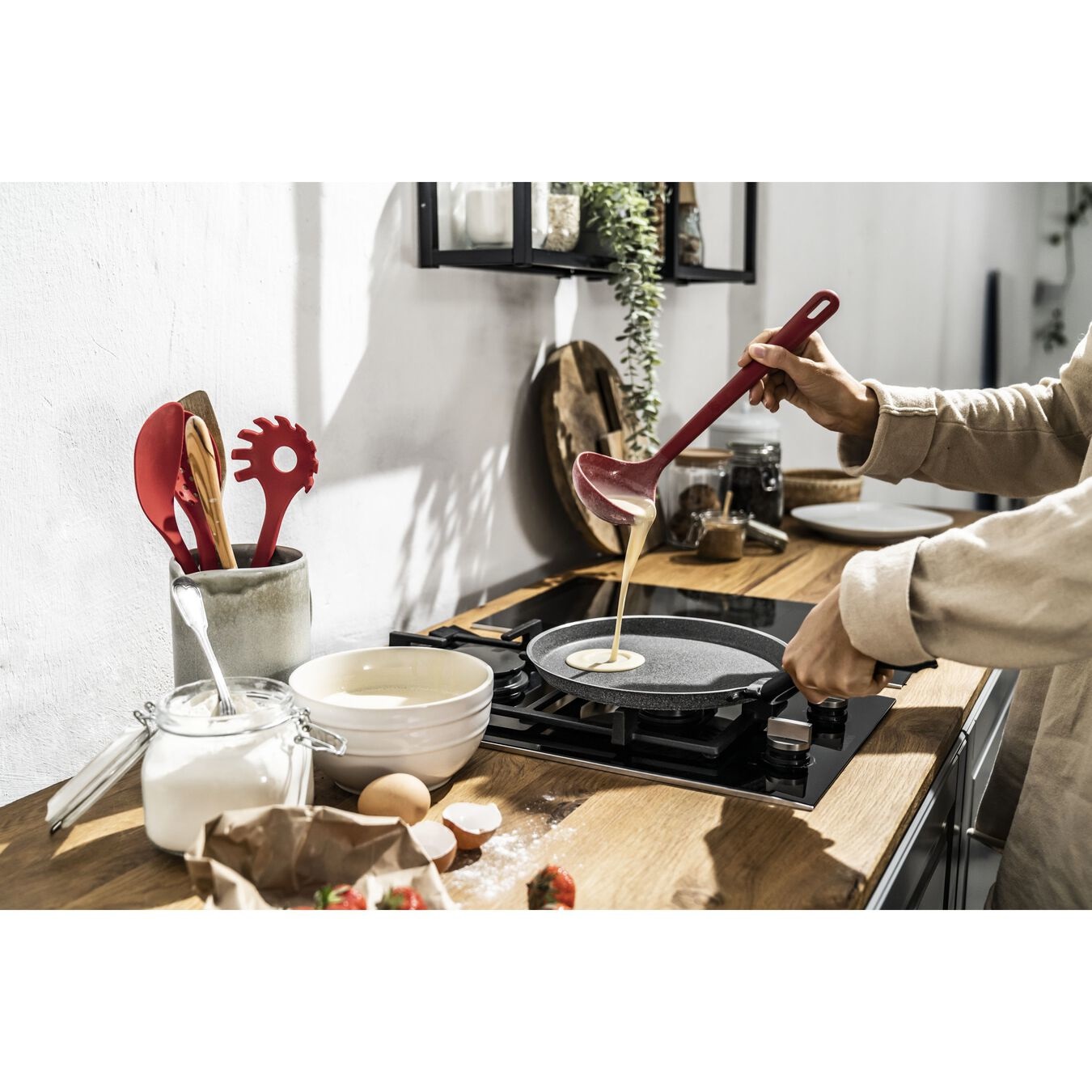 BALLARINI Mestolo in Silicone Rosso 31 cm - Utensile da Cucina per Minestre e Stufati