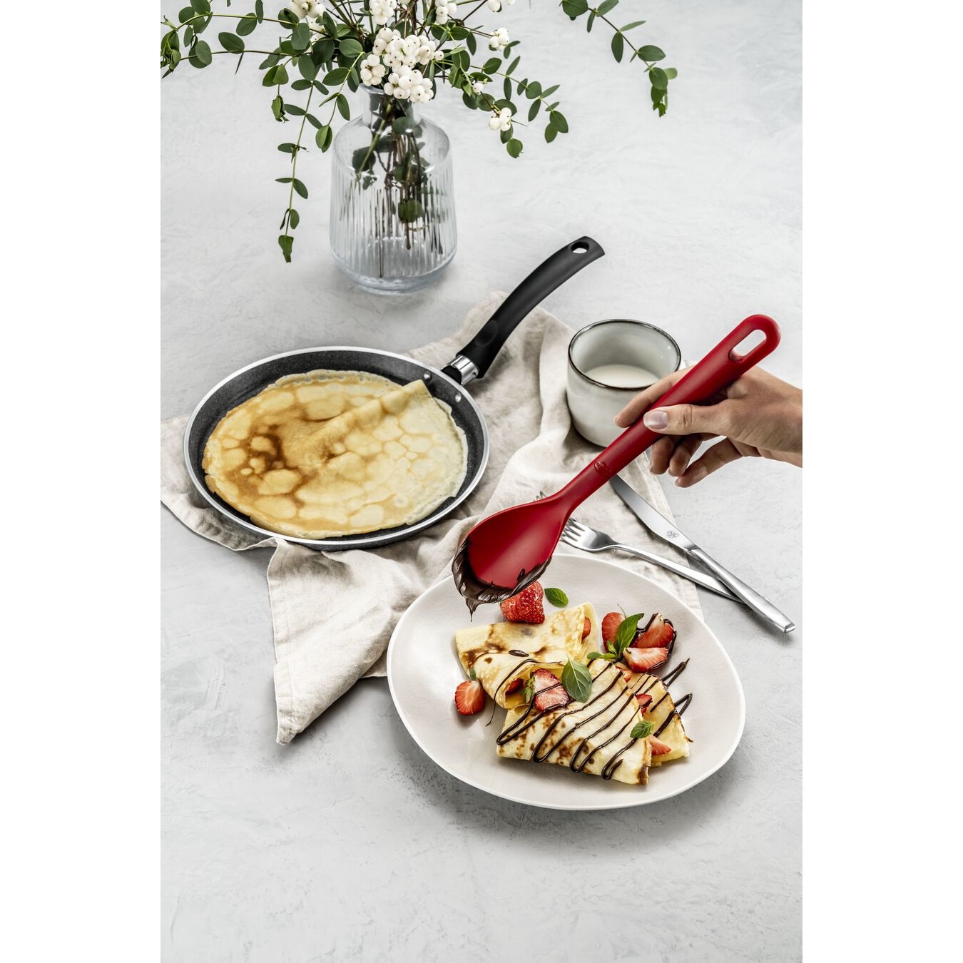 BALLARINI Cucchiaio in Silicone Rosso 31 cm - Utensile Multiuso Resistente e di Alta Qualità