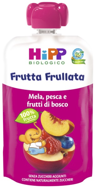 HiPP Frutta Frullata Mela, pesca e frutti di bosco 90g