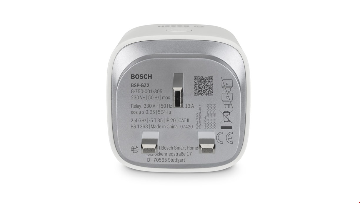 Bosch Smart Home Presa Intelligente WLAN 2990 W - Design Compatto, Controllo tramite App, Compatibile con Alexa e Google Home
