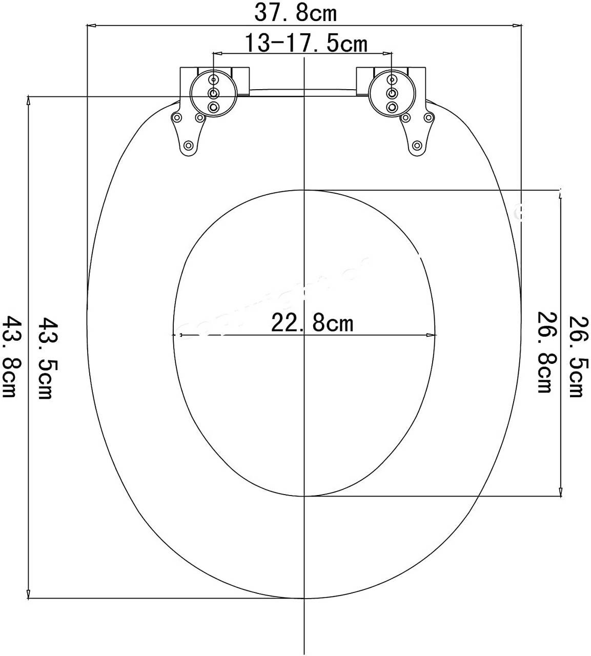 WOLTU Sedile WC copriwater in MDF con chiusura ammortizzata Soft-Close, facile da montare, a Forma di O