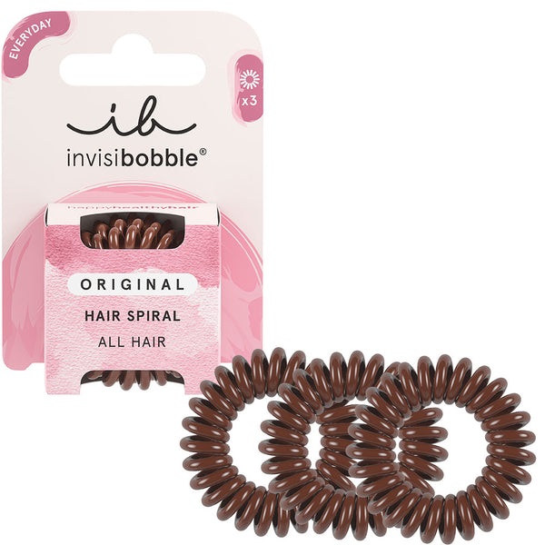 INVISIBOBBLE Original Pretzel Brown - Elastici per capelli anallergici e antibatterici, 3 pz