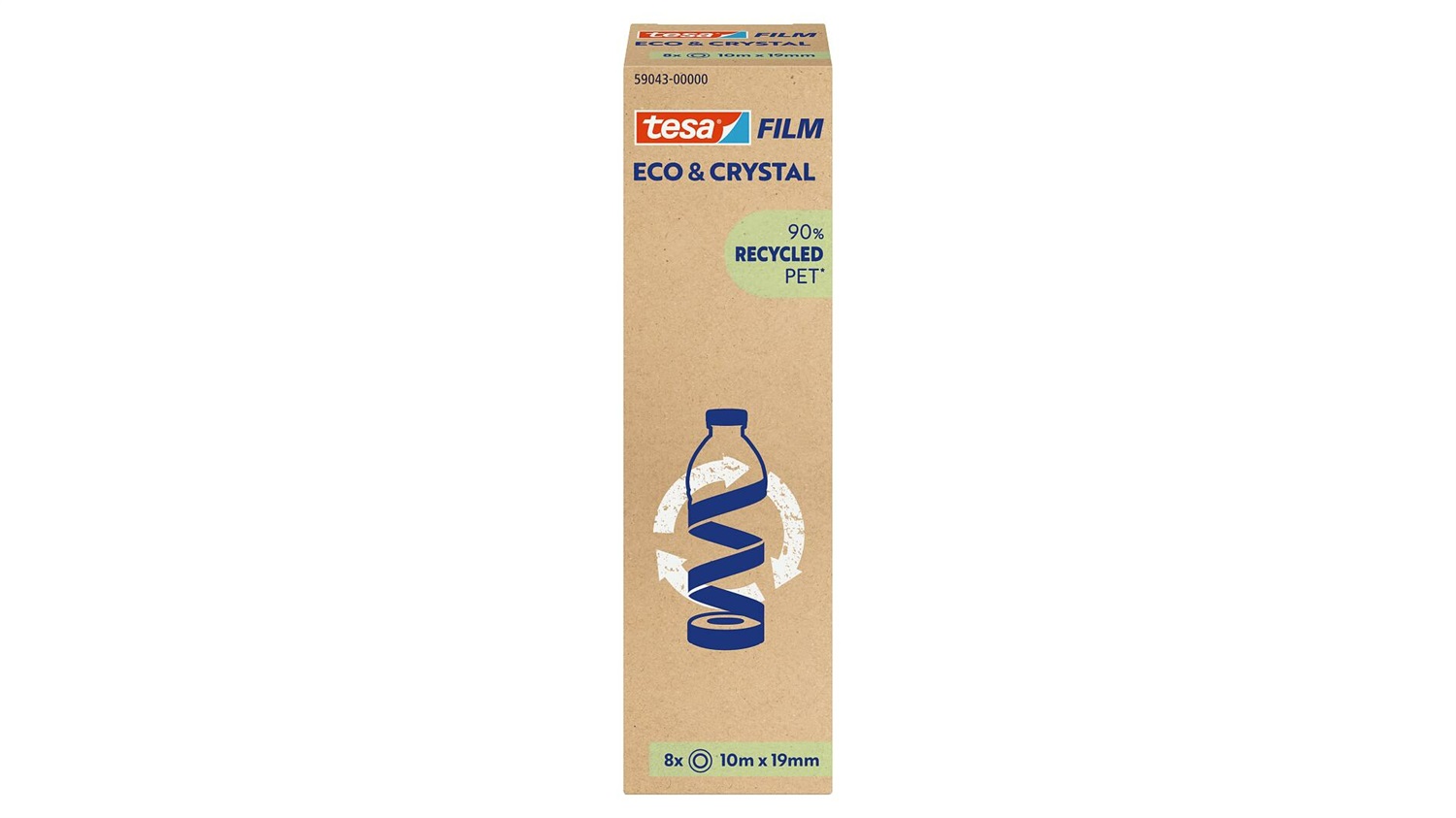 TESA Nastro Adesivo Eco & Crystal 10 m x 19 mm - Trasparente, Universale e Sostenibile