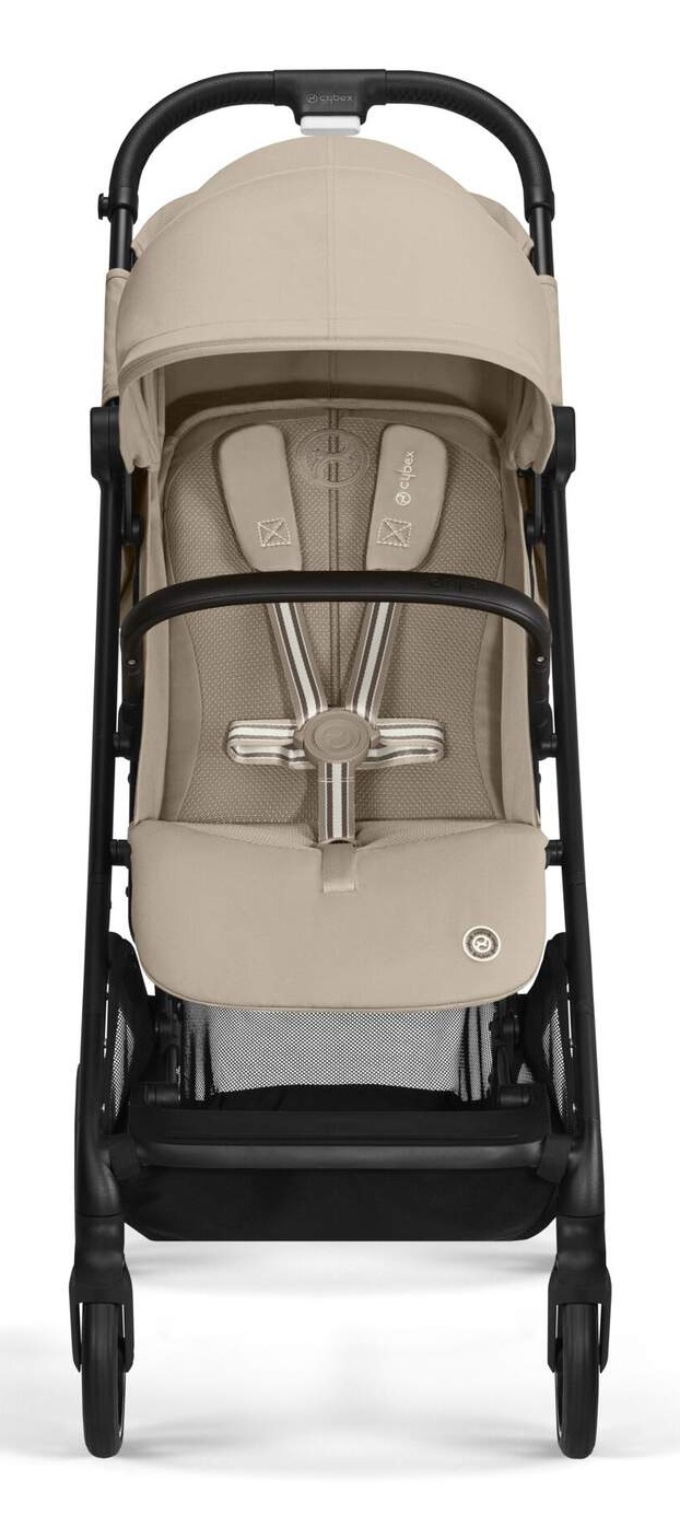Cybex Beezy Passeggino Almond Beige - Dalla Nascita, Reclinazione Completamente Sdraiata, Chiusura Ultracompatta, Cintura One-Pull