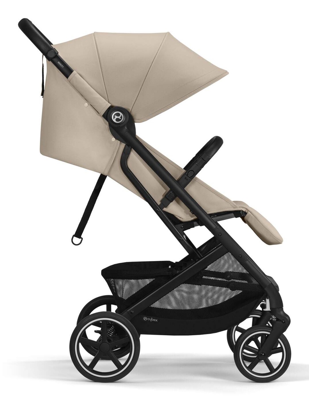 Cybex Beezy Passeggino Almond Beige - Dalla Nascita, Reclinazione Completamente Sdraiata, Chiusura Ultracompatta, Cintura One-Pull