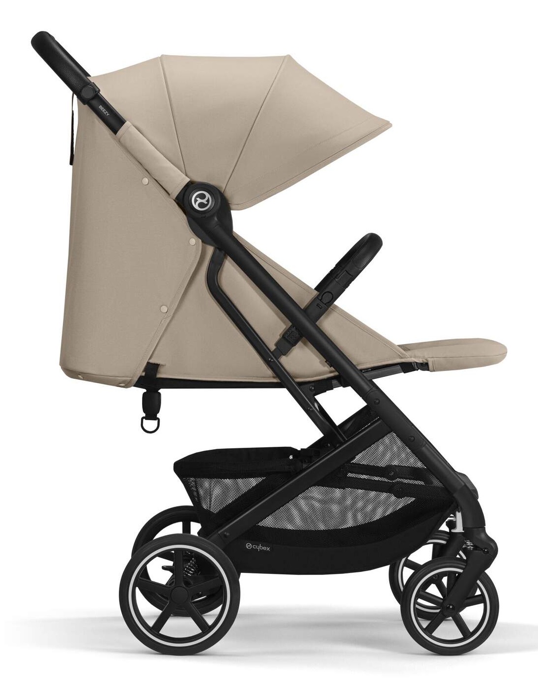 Cybex Beezy Passeggino Almond Beige - Dalla Nascita, Reclinazione Completamente Sdraiata, Chiusura Ultracompatta, Cintura One-Pull