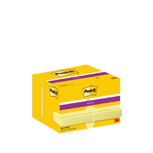 Post-it Super Sticky Foglietti Giallo Canary 47,6x73 mm - Confezione da 12 blocchetti da 90 fogli