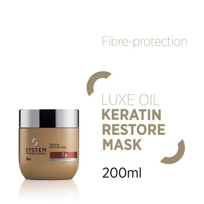 System Professional LuxeOil Keratin Restore Mask 200ml - Maschera rigenerante alla cheratina per tutti i tipi di capelli, nutre e leviga