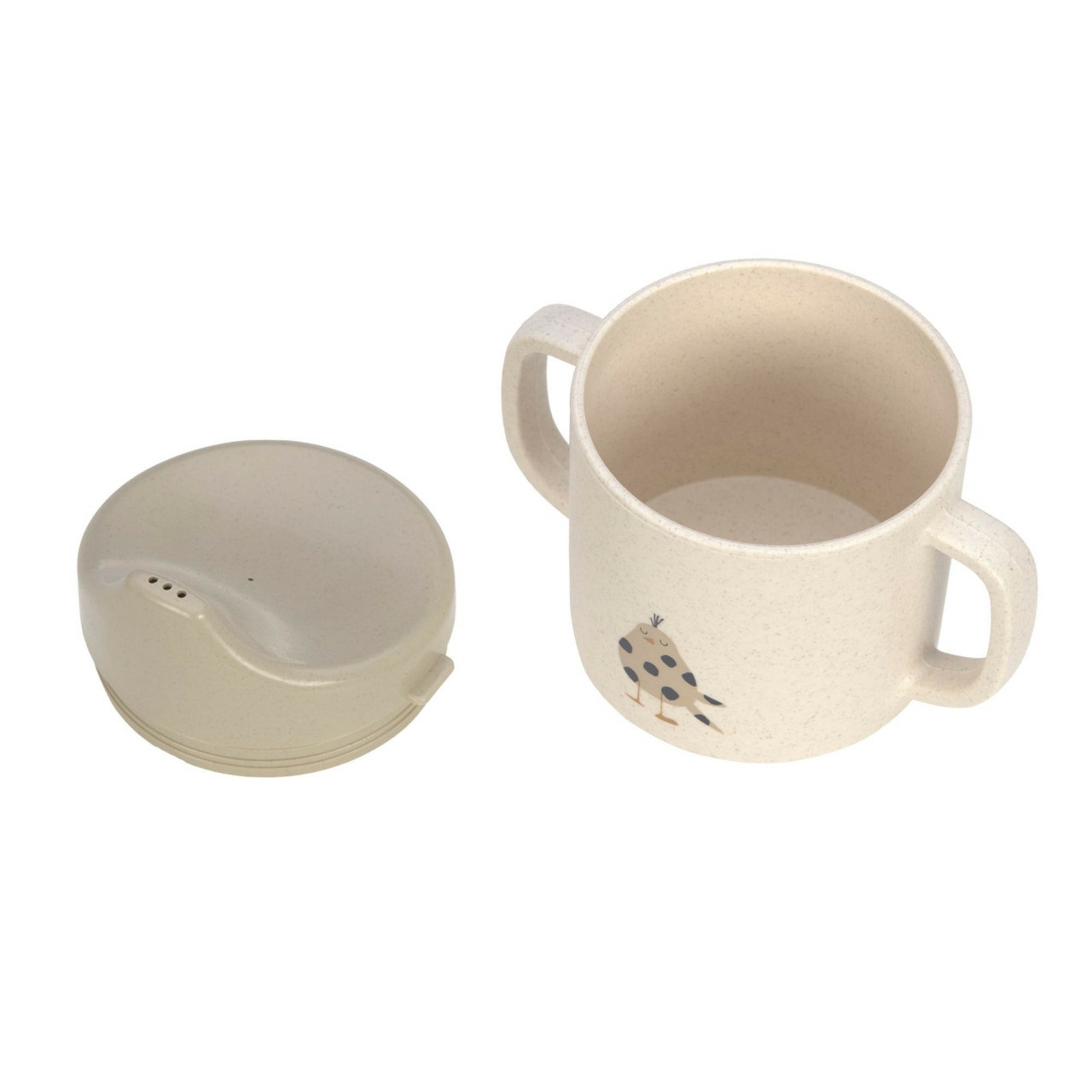 LÄSSIG Tazza Sippy Little Mateys 150 ml con manici e coperchio rimovibile - BPA-free, antiscivolo, lavabile in lavastoviglie
