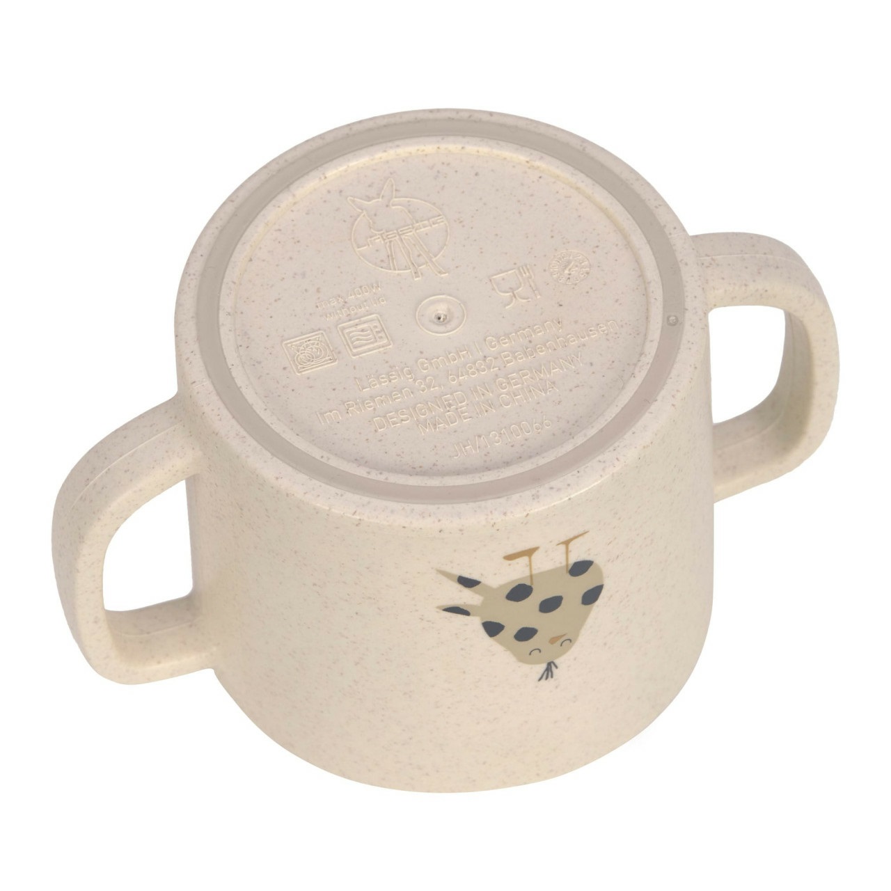 LÄSSIG Tazza Sippy Little Mateys 150 ml con manici e coperchio rimovibile - BPA-free, antiscivolo, lavabile in lavastoviglie