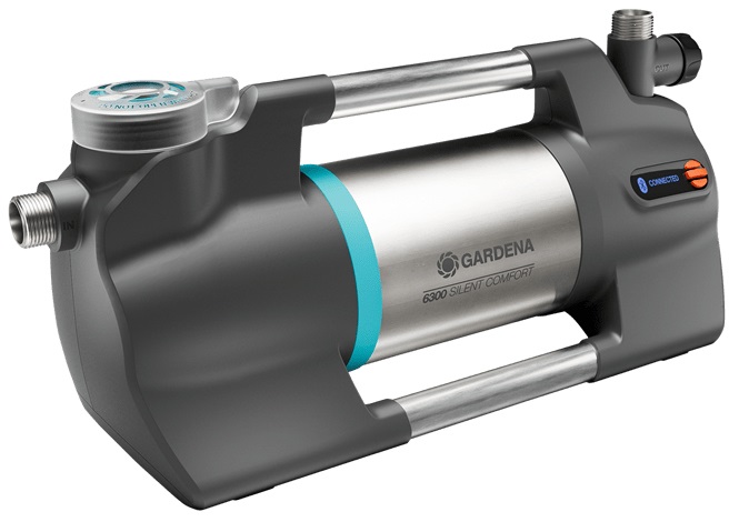 GARDENA Pompa da giardino 6300 SilentComfort - Portata 6.300 l/h, Extra Silenziosa, Controllo Bluetooth, Protezione da Funzionamento a Secco