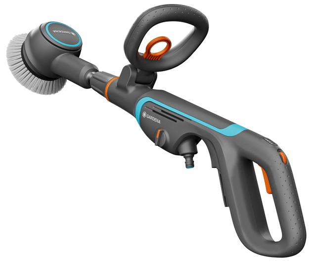 Gardena AquaBrush Compact 02/18V - Dispositivo di pulizia elettrico a batteria con spazzola a disco da 16 cm