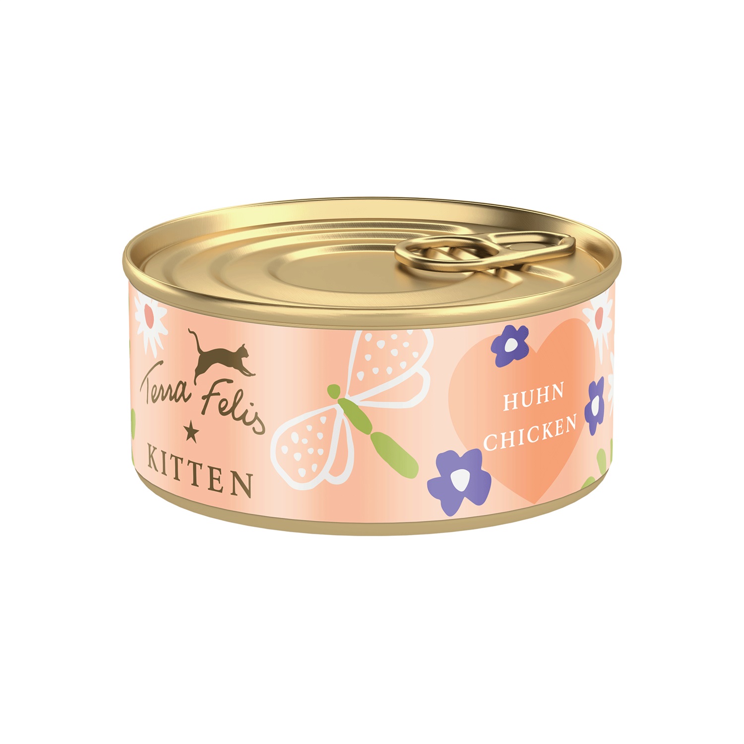 Terra Felis Kitten - Cibo umido di alta qualità per gattini al pollo, 90% carne, senza cereali, 70 g
