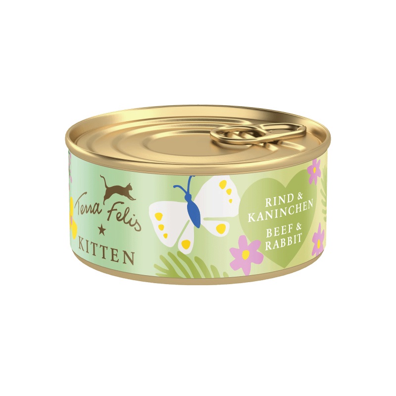 Terra Felis Kitten - Alimento Umido per Gattini con Manzo e Coniglio, 77% Carne, Senza Cereali, 70 g