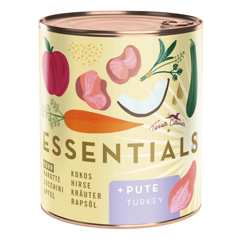 Terra Canis Essential 8 Cibo Umido per Cani Pollo e Tacchino 780 g - Alta Qualità per Tutte le Razze