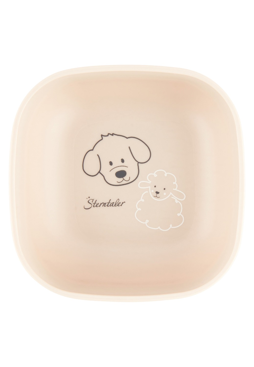 Sterntaler Set di stoviglie quadrato per bambini - Robusto e sicuro, in polipropilene, colore beige, per età da 6 mesi