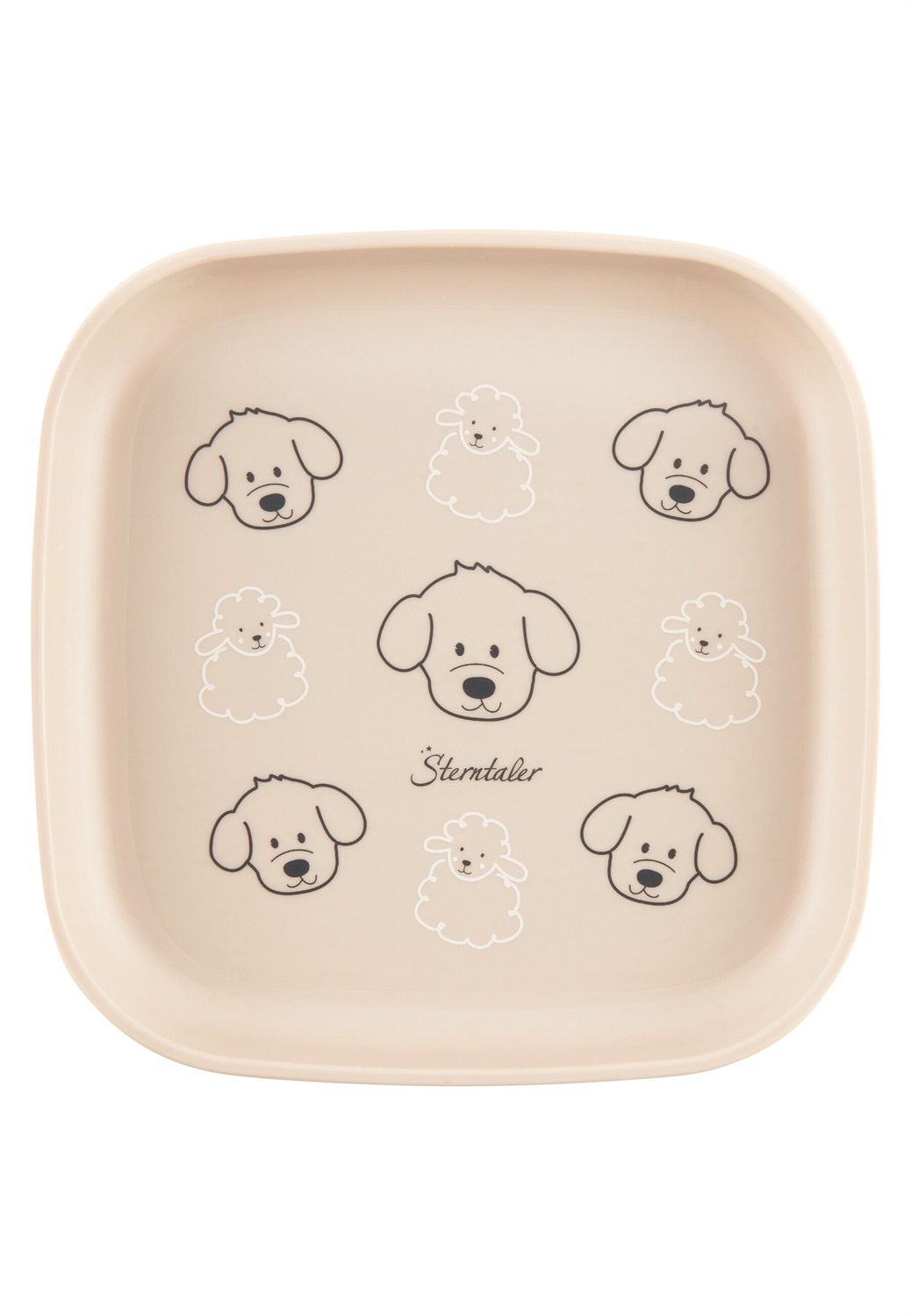 Sterntaler Set di stoviglie quadrato per bambini - Robusto e sicuro, in polipropilene, colore beige, per età da 6 mesi