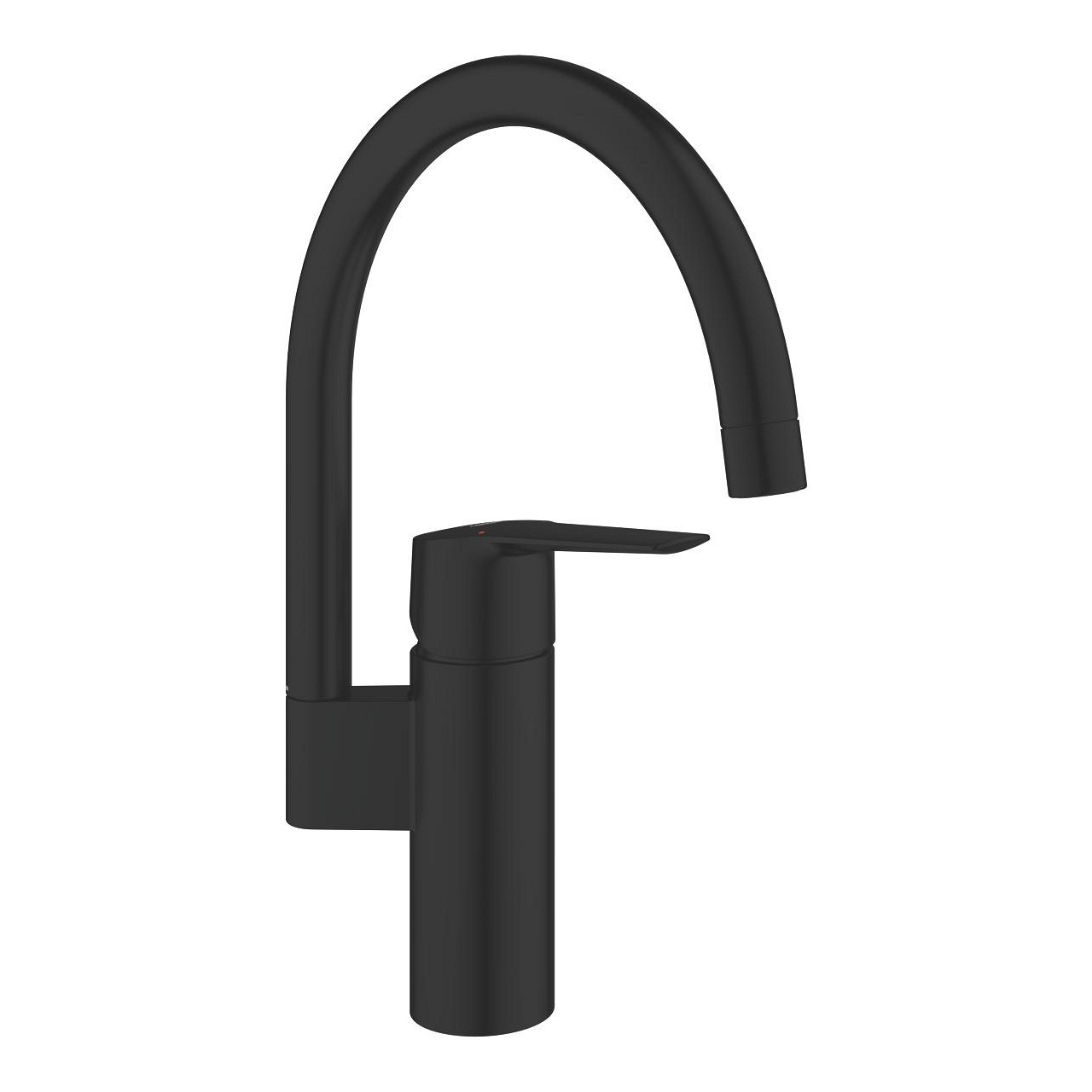 GROHE Start Miscelatore per Lavello da Cucina Monocomando Nero Opaco - Bocca a C, Cartuccia Ceramica 35 mm, Facile Montaggio con GROHE QuickMount