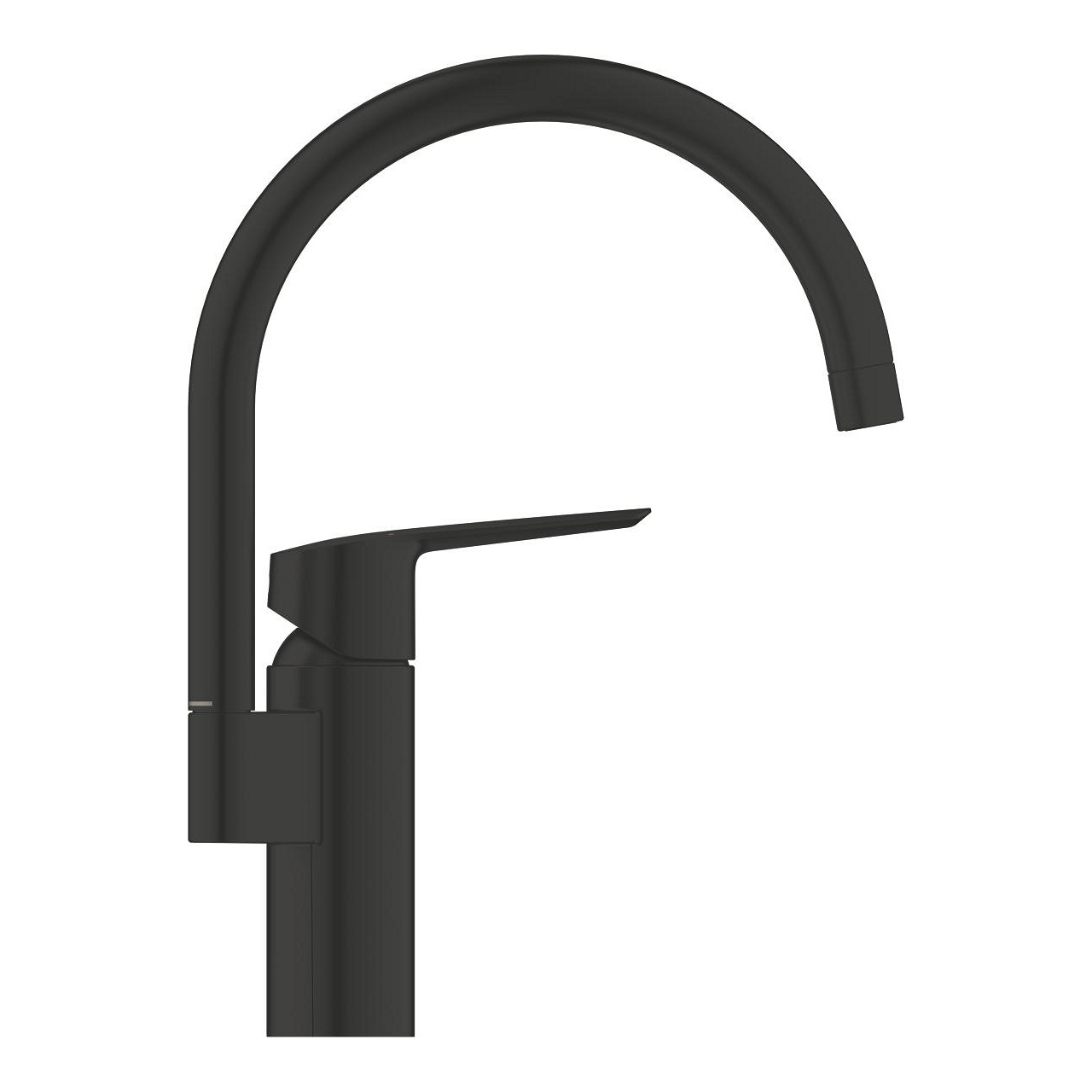 GROHE Start Miscelatore per Lavello da Cucina Monocomando Nero Opaco - Bocca a C, Cartuccia Ceramica 35 mm, Facile Montaggio con GROHE QuickMount