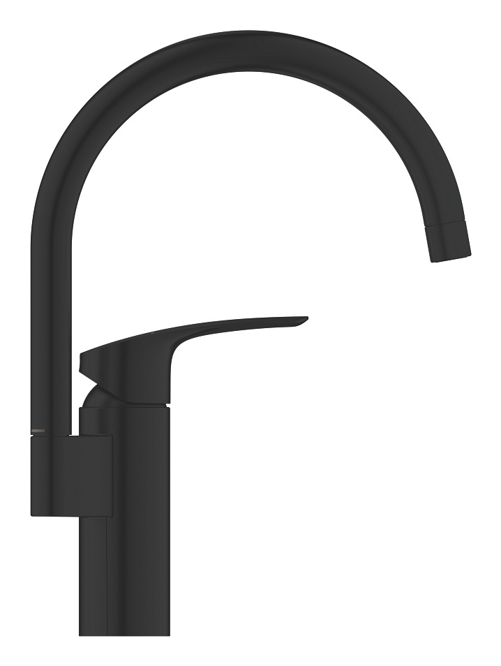 GROHE Eurosmart Miscelatore Monocomando per Lavello Cucina, Nero Opaco, Bocca Alta e Tecnologia SilkMove® - 332022433