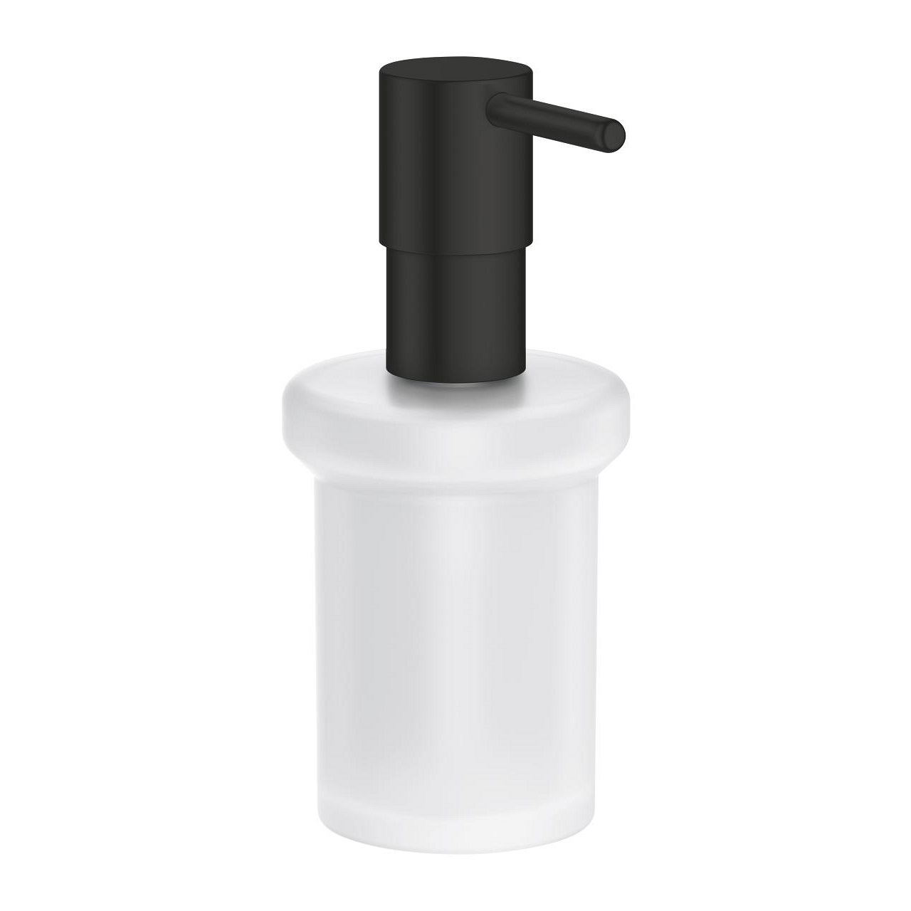 GROHE Start Dispenser di Sapone Nero Opaco in Vetro e Metallo, 160 ml, Installazione Facile senza Perforazione
